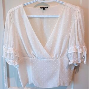 White Polka Dot Crop Top